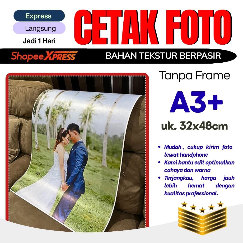 Tekstur Pasir Kertas Premium Doff RC Luster Anti Air untuk Cetak Foto A3