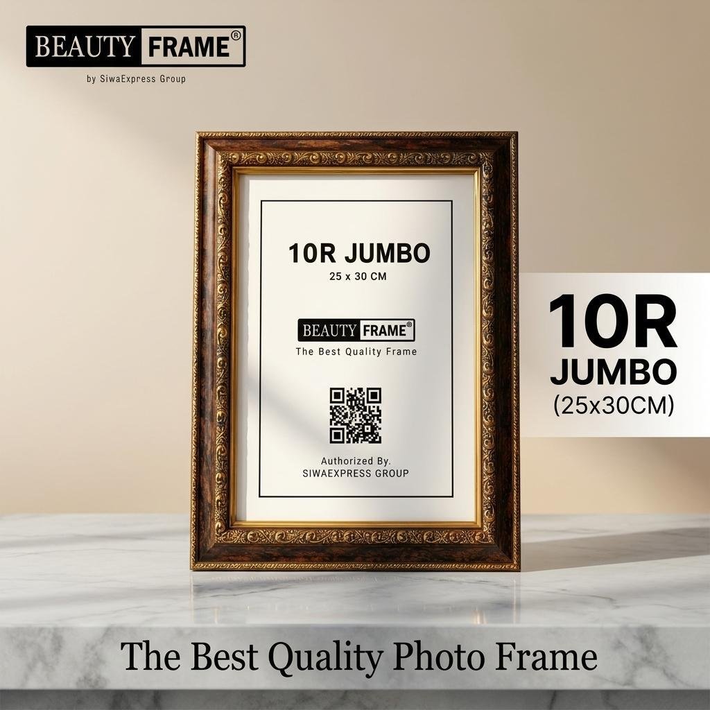 Beauty Frame 10R JUMBO 25x30 CM Brown Gold Classic Premium Packing Std Dus Only