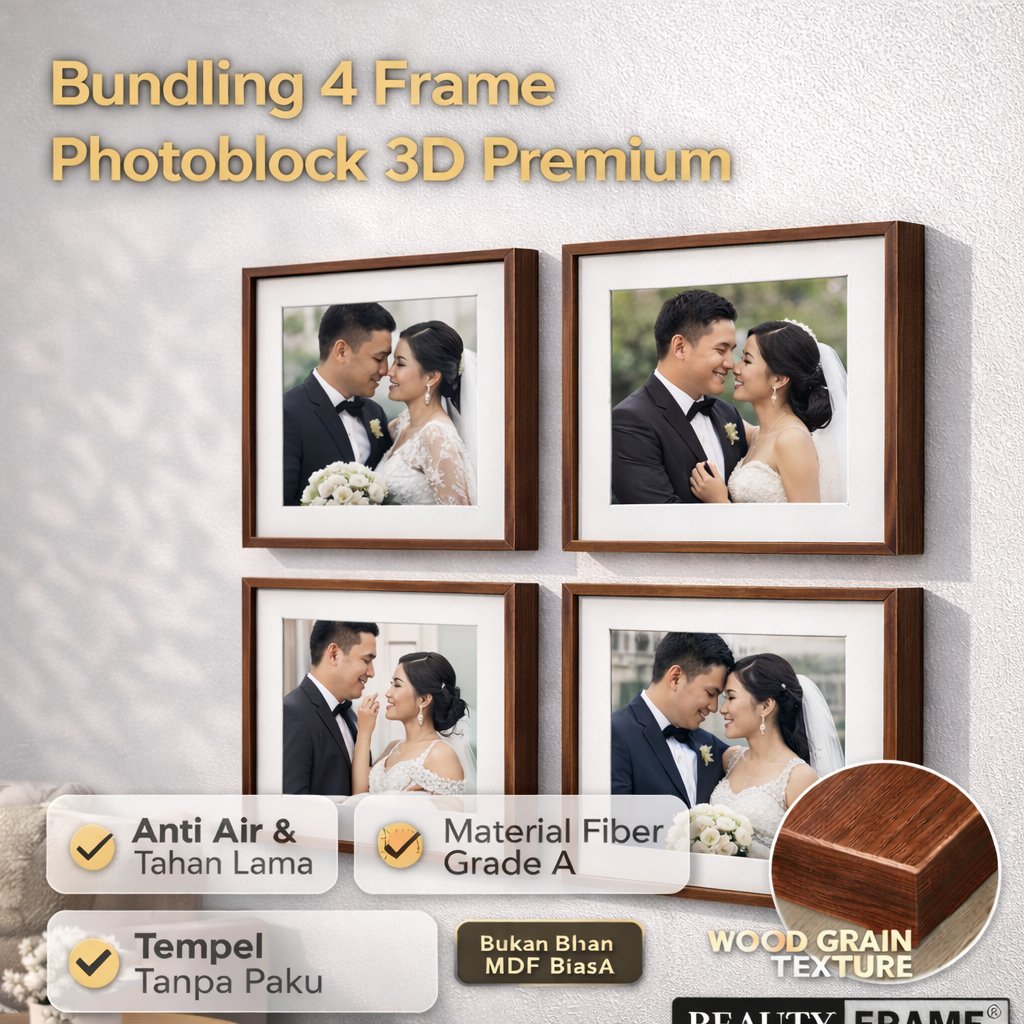 Pemasangan Bingkai PhotoBlock Fiber Anti Air Tanpa Paku dengan Tape 3M