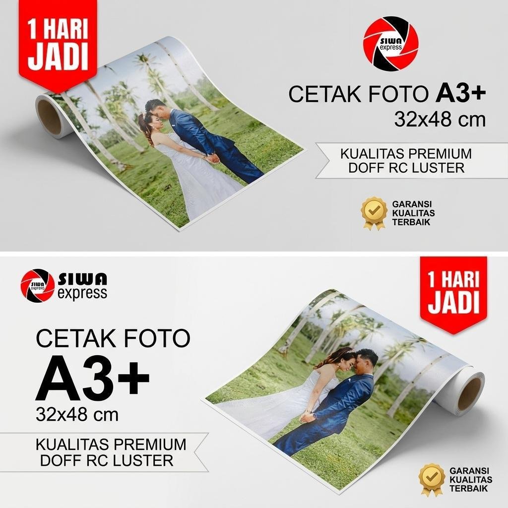 Cetak Foto A3+ 32x48 cm Kualitas Premium DOFF RC Luster SIWA EXPRESS