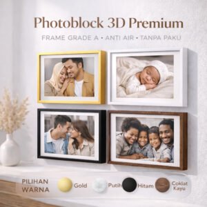 Frame PhotoBlock 3D 30x40cm Fiber Grade A Warna Minimalis Hitam