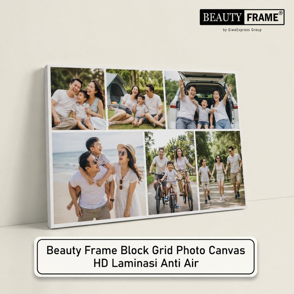 Bingkai Foto Kolase Block Grid Aesthetic Warna Putih Minimalis