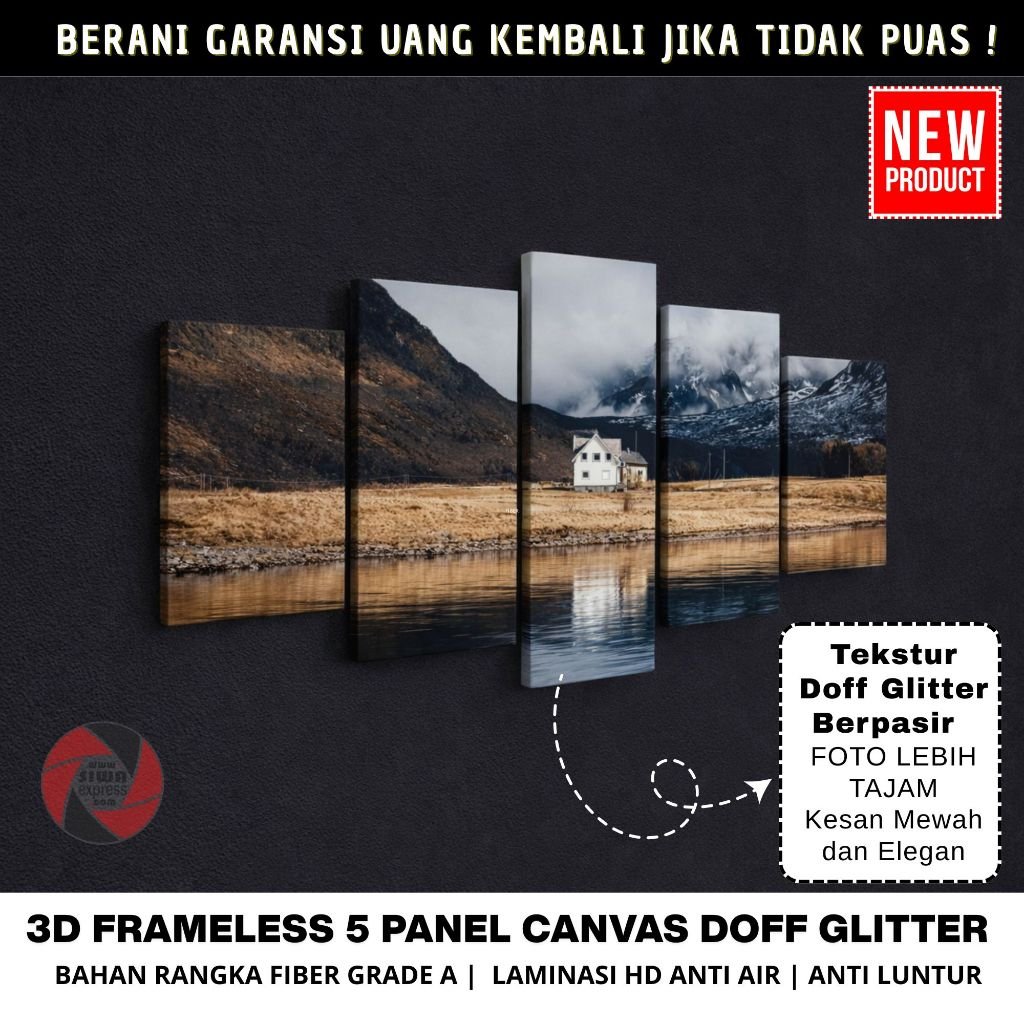 Detail Material Fiber Grade A 3D Frameless Split Canvas