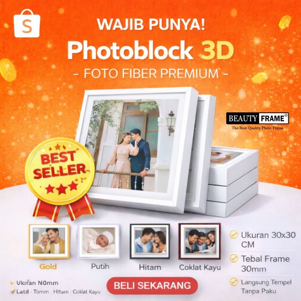 Cetak Foto Fiber 3D Anti Air Ukuran 30x30 Warna Hitam