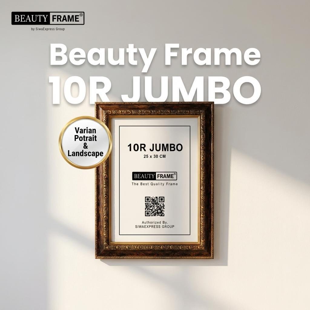 Beauty Frame 10R JUMBO 25x30 CM Brown Gold Classic Premium Packing Std Dus Only